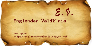 Englender Valéria névjegykártya